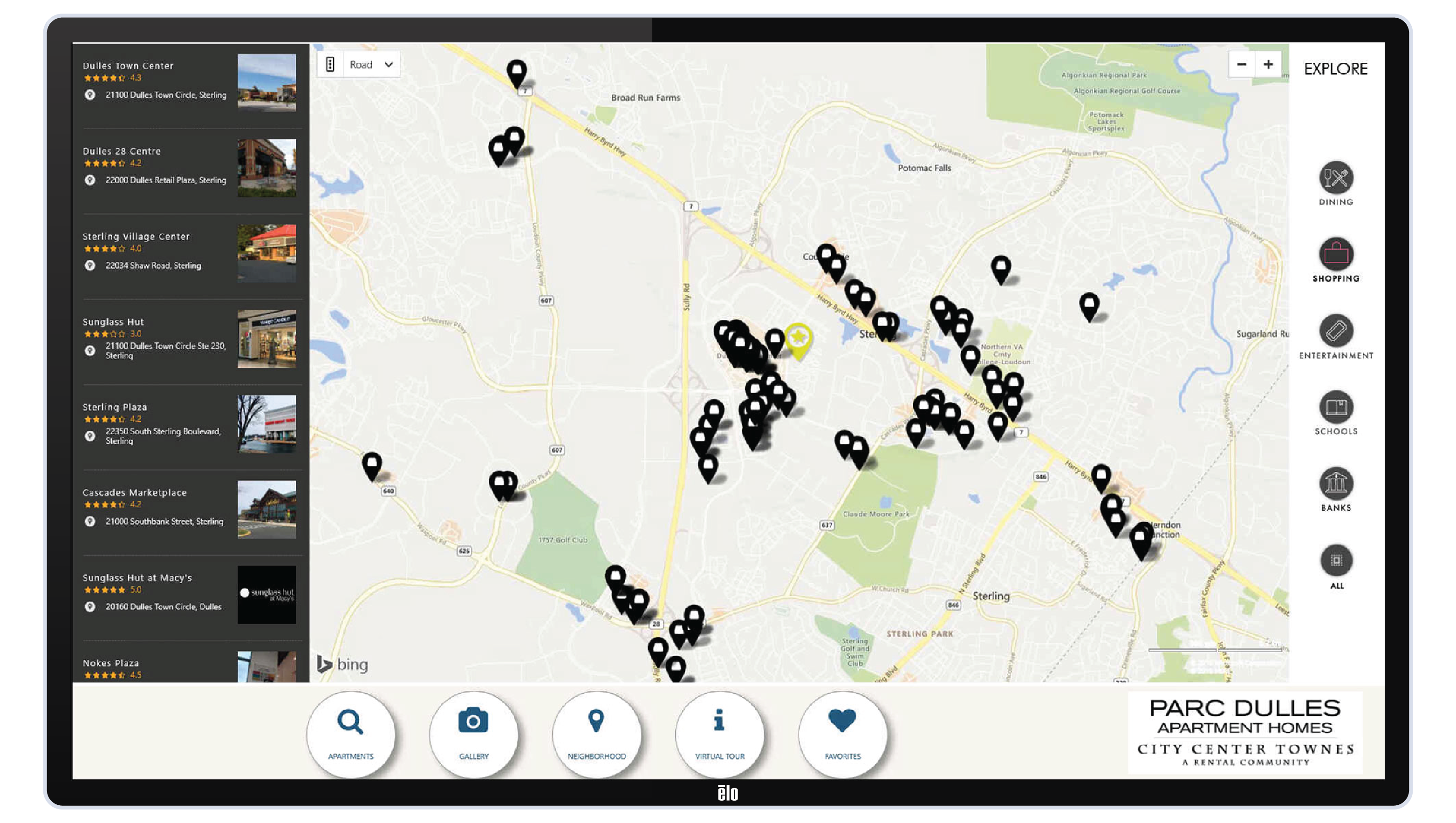 Pynwheel touchscreen neighborhood map- Modernist design